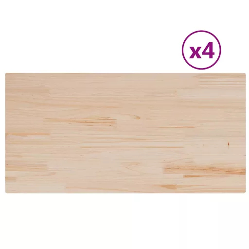 4 db tömör fenyőfa téglalap alakú asztallap 100 x 50 x 2,5 cm