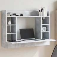   Betonszürke szerelt fa falra szerelhető íróasztal 105x48x75 cm