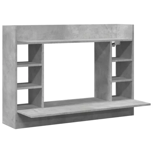Betonszürke szerelt fa falra szerelhető íróasztal 105x48x75 cm