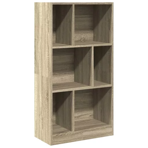 Sonoma tölgy színű szerelt fa könyvszekrény 57x28,5x107,5 cm