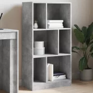 Betonszürke szerelt fa könyvespolc 57 x 28,5 x 107,5 cm
