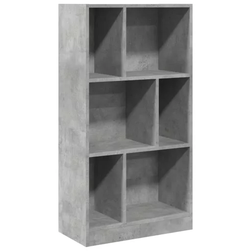 Betonszürke szerelt fa könyvespolc 57 x 28,5 x 107,5 cm