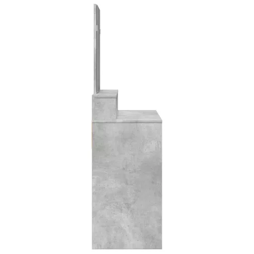 Betonszürke fésülködőasztal tükörrel 80 x 41 x 144,5 cm
