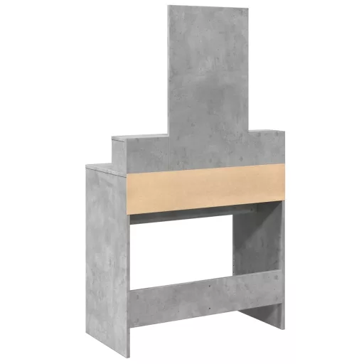 Betonszürke fésülködőasztal tükörrel 80 x 41 x 144,5 cm