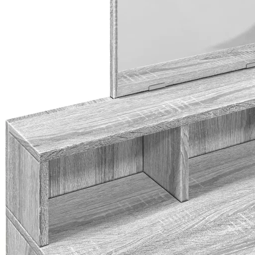 Szürke sonoma színű fésülködőasztal tükörrel 80 x 41 x 144,5 cm