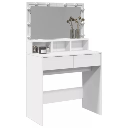 Fehér fésülködőasztal LED-del 80 x 41 x 134,5 cm