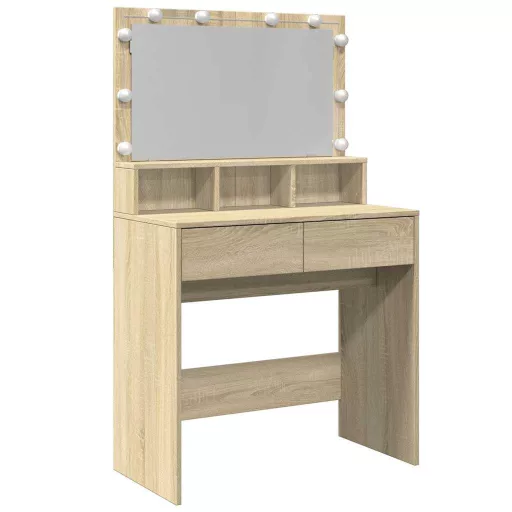 Sonoma tölgy színű fésülködőasztal LED-del 80 x 41 x 134,5 cm