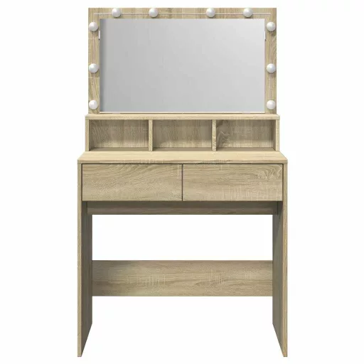 Sonoma tölgy színű fésülködőasztal LED-del 80 x 41 x 134,5 cm
