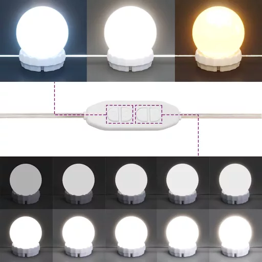 Sonoma tölgy színű fésülködőasztal LED-del 80 x 41 x 134,5 cm