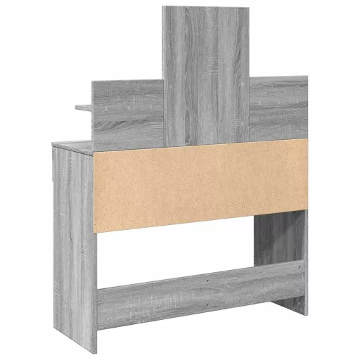 Szürke sonoma színű fésülködőasztal LED-del 100 x 40 x 130 cm