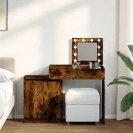   Füstös tölgy színű LED-es fésülködőasztal 115 x 37 x 110,5 cm