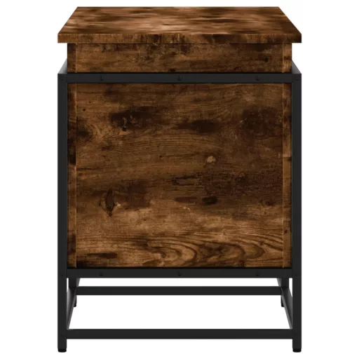 Füstös tölgy színű szerelt fa tárolóláda fedéllel 100x40x51,5cm
