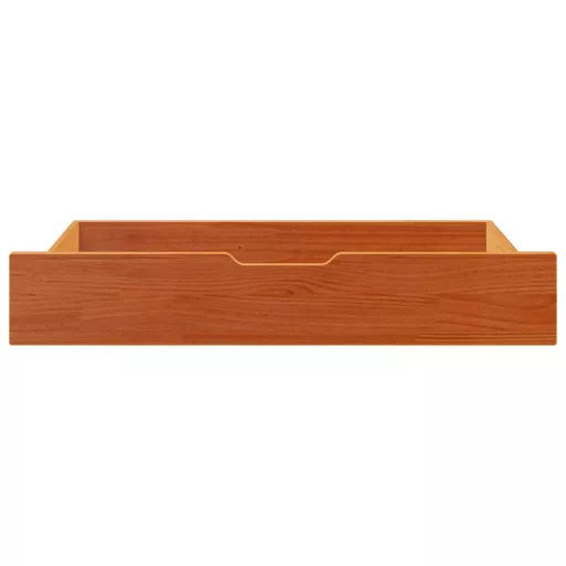 2 db viaszbarna tömör fenyőfa ágy alatti fiók 95 x 55 x 17 cm