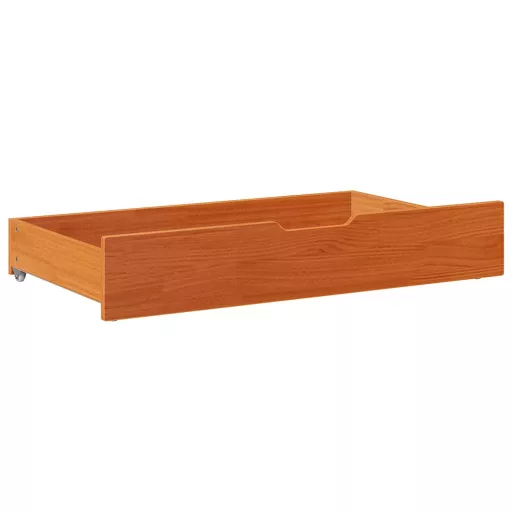 2 db viaszbarna tömör fenyőfa ágy alatti fiók 95 x 55 x 17 cm