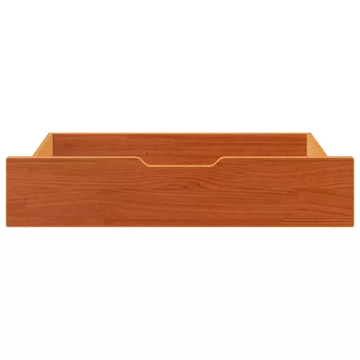2 db viaszbarna tömör fenyőfa ágy alatti fiók 85 x 55 x 17 cm