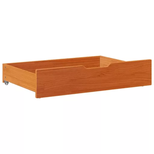 2 db viaszbarna tömör fenyőfa ágy alatti fiók 85 x 55 x 17 cm