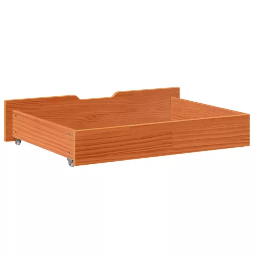 2 db viaszbarna tömör fenyőfa ágy alatti fiók 85 x 55 x 17 cm