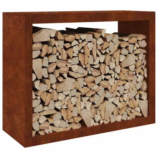 Tűzifa állvány 100x40x80 cm időjárásálló acélból