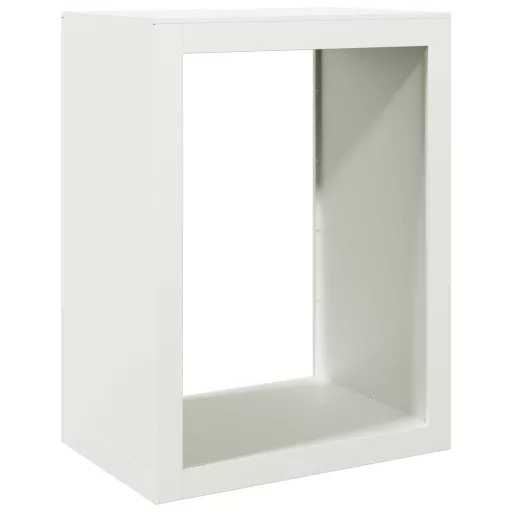 Fehér acél tűzifatároló 60 x 40 x 80 cm