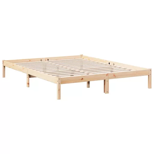 Tömör fenyőfa extra hosszú ágykeret matrac nélkül 140 x 210 cm