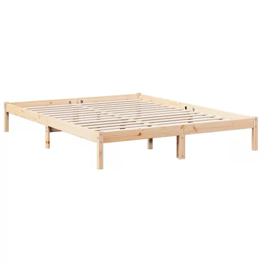 Tömör fenyőfa extra hosszú ágykeret matrac nélkül 160 x 210 cm