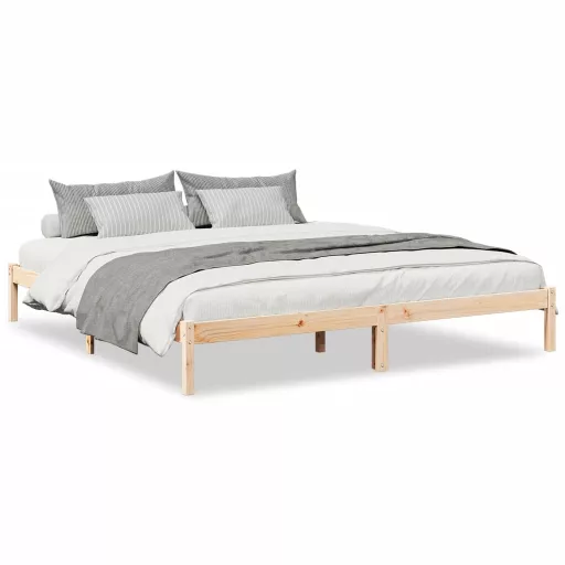 Tömör fenyőfa extra hosszú ágykeret matrac nélkül 180 x 210 cm