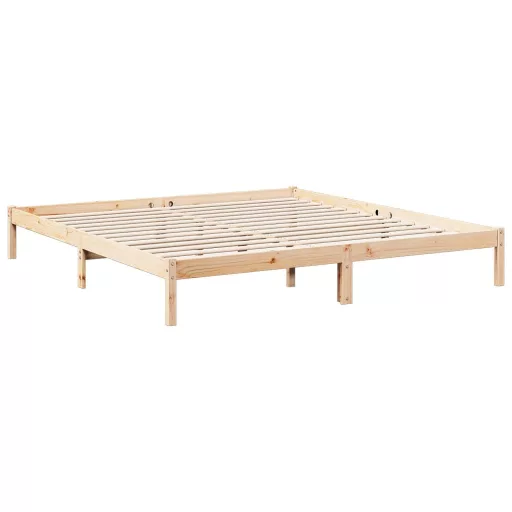 Tömör fenyőfa extra hosszú ágykeret matrac nélkül 180 x 210 cm