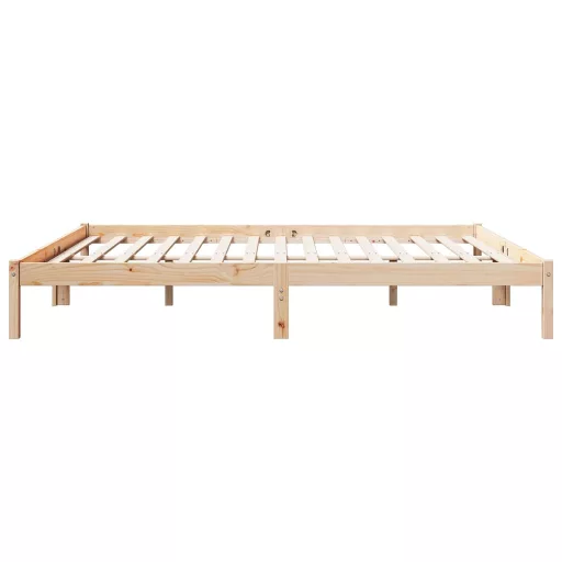 Tömör fenyőfa extra hosszú ágykeret matrac nélkül 180 x 210 cm