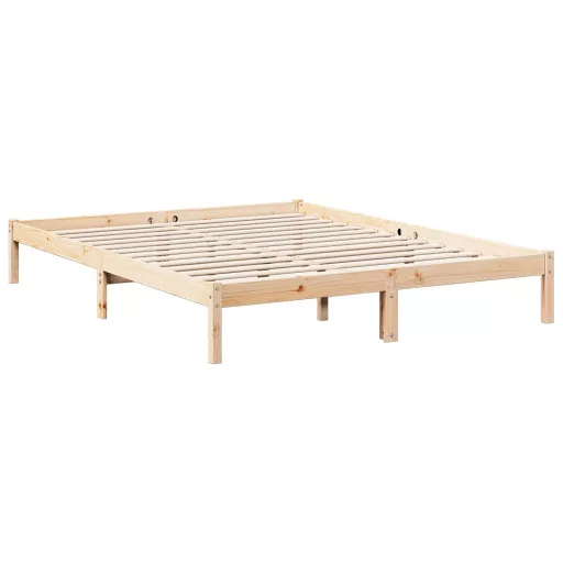Tömör fenyőfa extra hosszú ágykeret matrac nélkül 140 x 220 cm