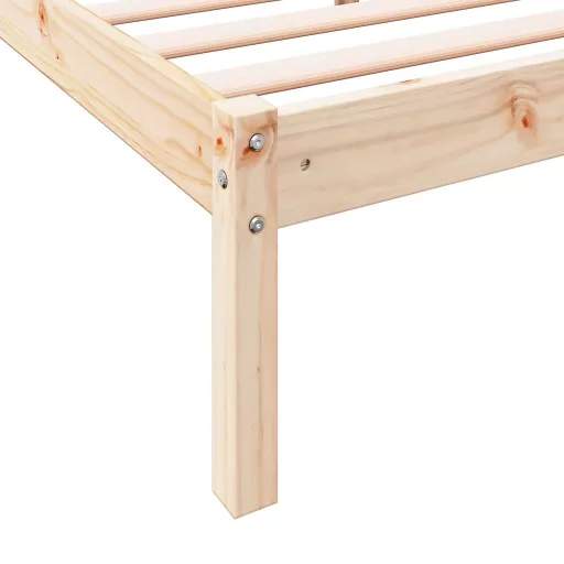 Tömör fenyőfa extra hosszú ágykeret matrac nélkül 140 x 220 cm