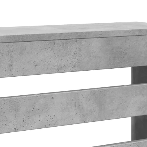 Betonszürke szerelt fa radiátorburkolat 104 x 20 x 82 cm