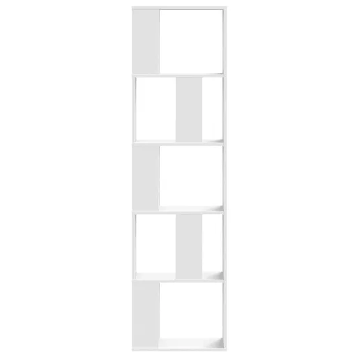 5 szintes fehér szerelt fa könyvespolc 45 x 23,5 x 162,5 cm
