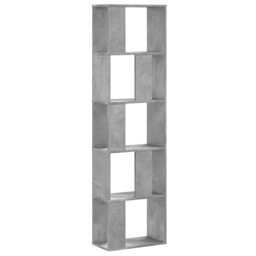 5 szintes betonszürke szerelt fa könyvespolc 45x23,5x162,5 cm