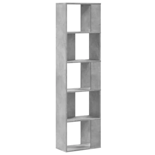 5 szintes betonszürke szerelt fa könyvespolc 45x23,5x162,5 cm