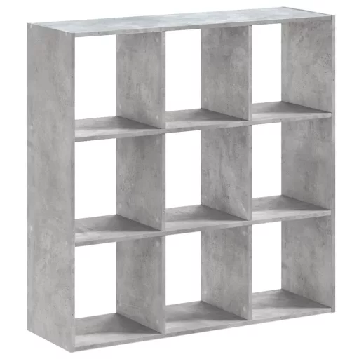 Betonszürke szerelt fa könyvespolc 102 x 32 x 102 cm