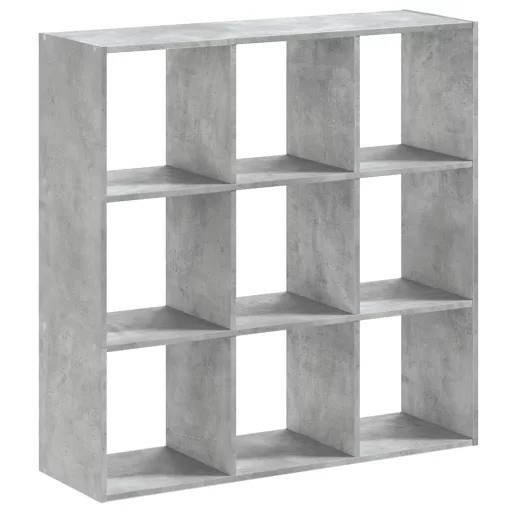 Betonszürke szerelt fa könyvespolc 102 x 32 x 102 cm