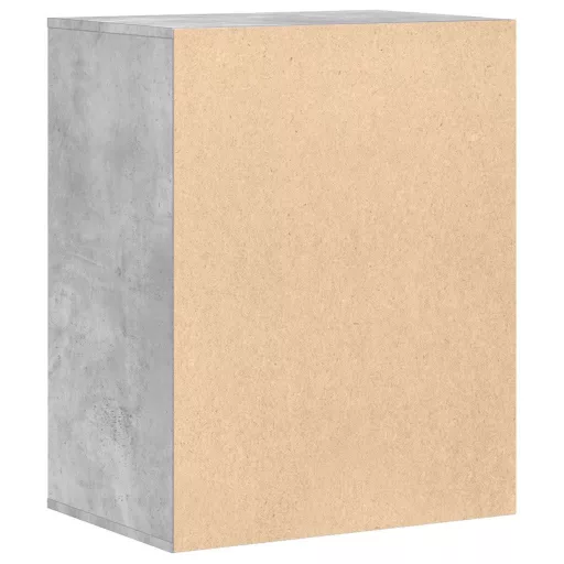 Betonszürke szerelt fa fiókos sarokszekrény 60 x 41 x 76 cm