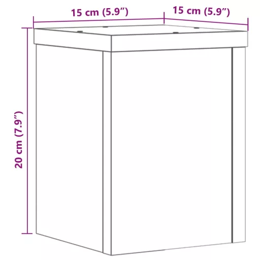 2 db antik fa színű szerelt fa növénytartó állvány 15x15x20 cm