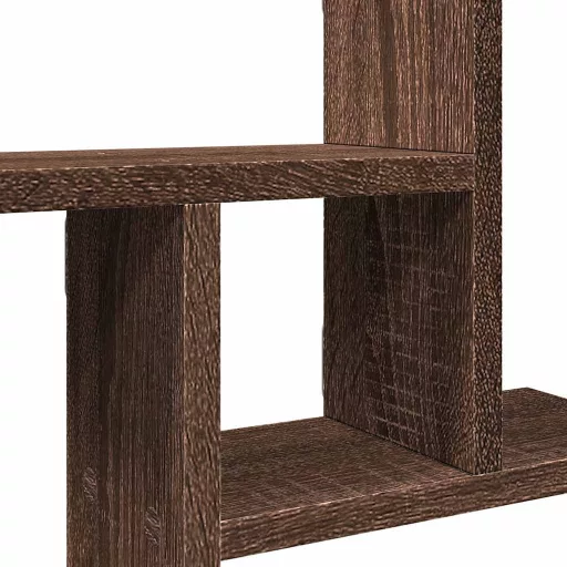 2 db barna tölgyszínű szerelt fa fali kockapolc 38 x 12 x 38 cm