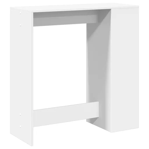 Fehér szerelt fa tárolórekeszes bárasztal 101 x 40 x 103,5 cm