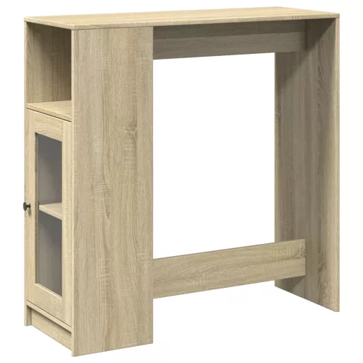 Sonoma tölgy szerelt fa bárasztal tárolókkal 101x40x103,5 cm