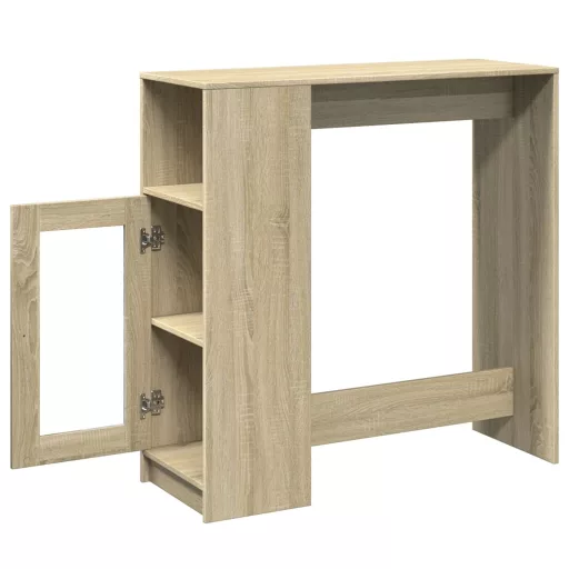 Sonoma tölgy szerelt fa bárasztal tárolókkal 101x40x103,5 cm