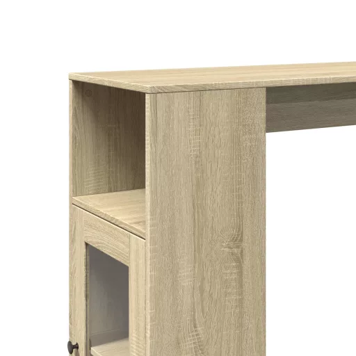 Sonoma tölgy szerelt fa bárasztal tárolókkal 101x40x103,5 cm