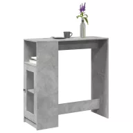   Betonszürke szerelt fa tárolórekeszes bárasztal 101x40x103,5 cm