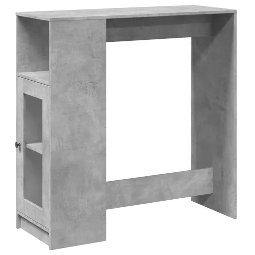 Betonszürke szerelt fa tárolórekeszes bárasztal 101x40x103,5 cm