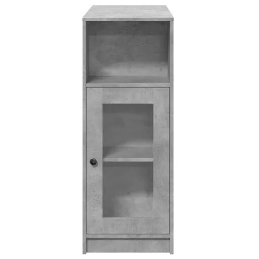 Betonszürke szerelt fa tárolórekeszes bárasztal 101x40x103,5 cm