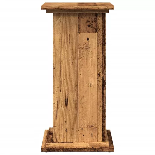 Antik fa színű szerelt fa bemutatóállvány tárolóval 31x30x60 cm