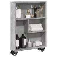   Betonszürke szerelt fa keskeny tárolókocsi 48 x 13 x 68 cm