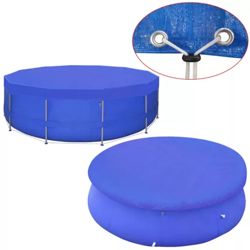 540 cm, 90 g/m² kör alakú PE medencetakaró