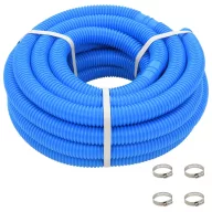 Kék medencetömlő szorítóbilincsekkel 38 mm 12 m